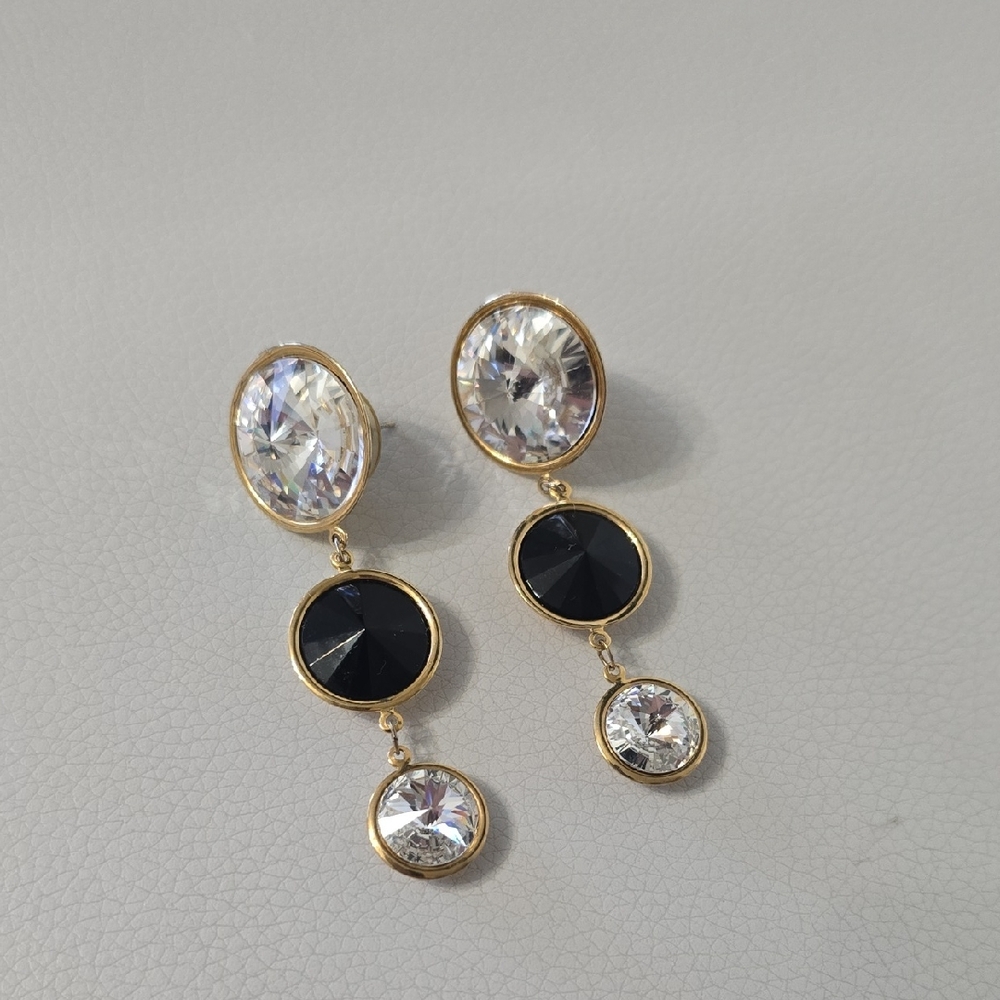 Gorgeous Gold and Black Dangle Earrings